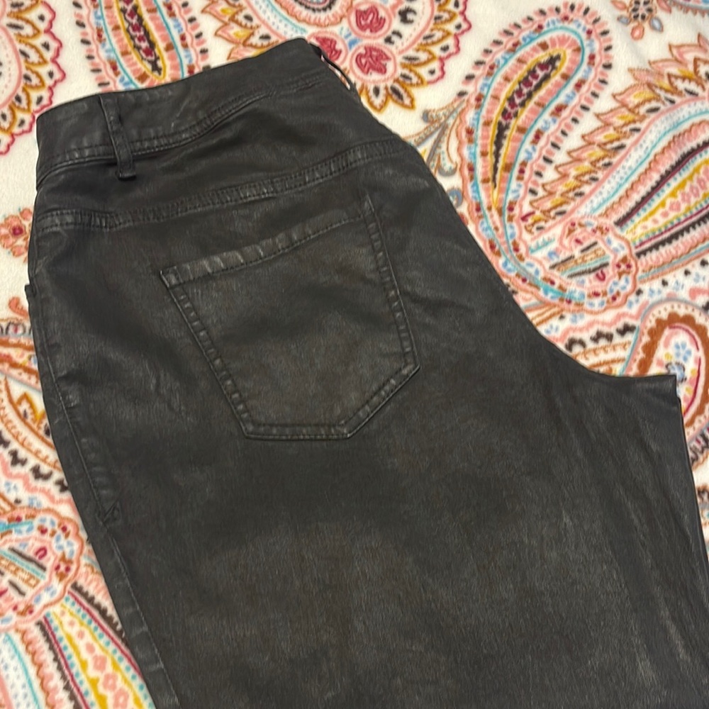 Lane Bryant waxed black jean with super stretch